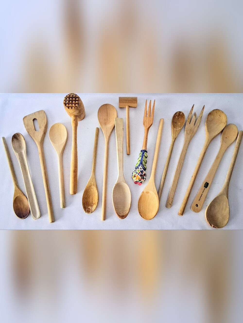 Large Collection Vintage/Antique Wooden Utensils - 16 Pieces!!